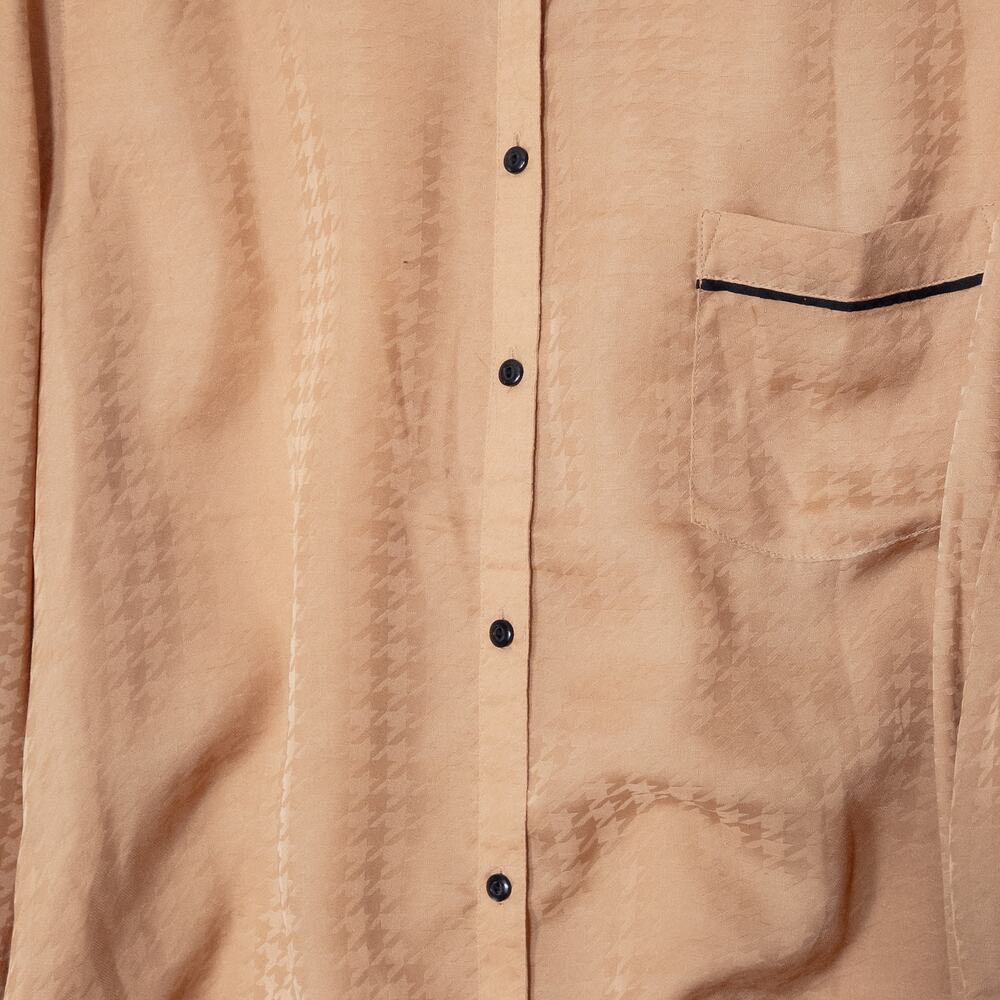 Gap Button Down Shirt Size XL Gold Retro Pajama Chic Collared Classic - Picture 4 of 7